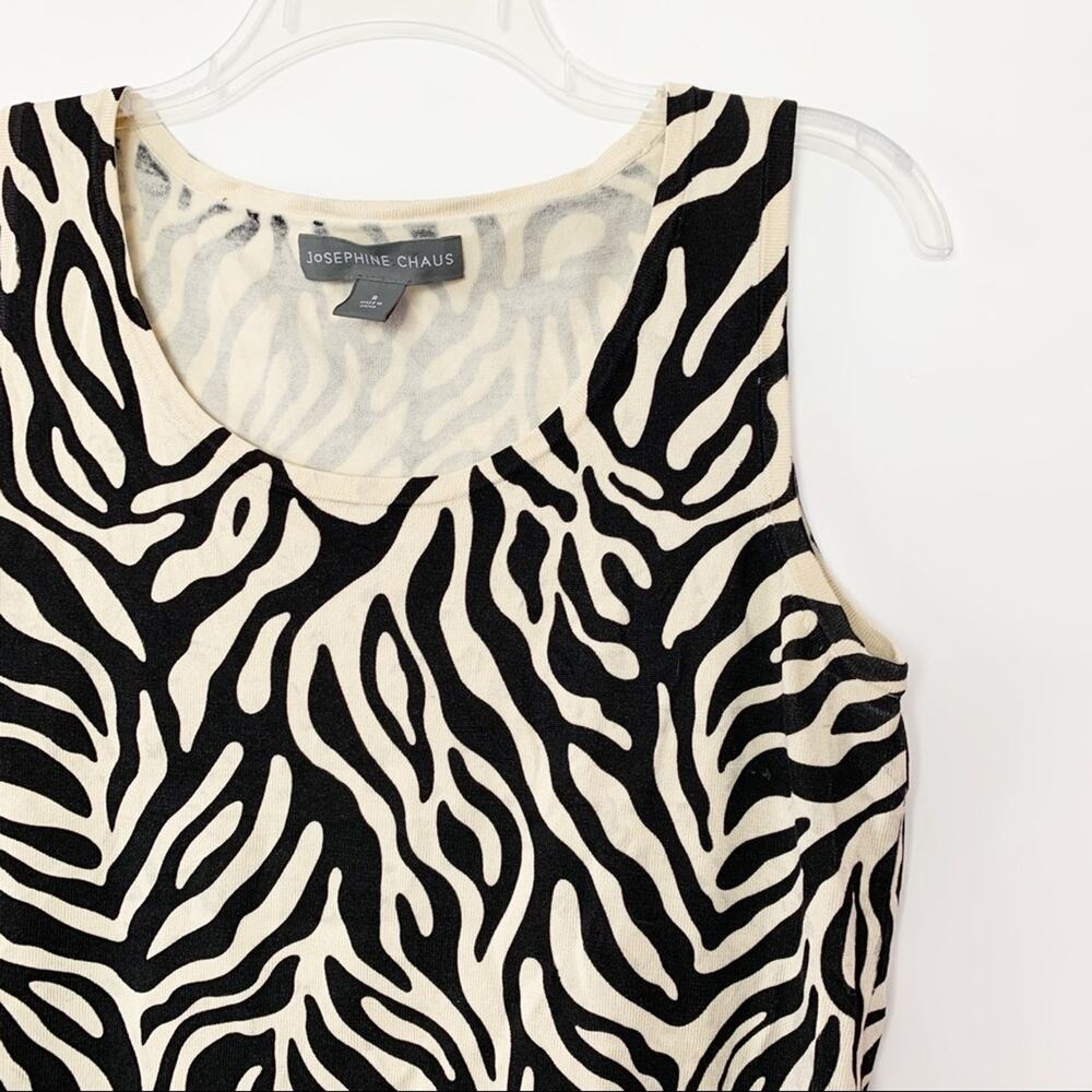 Josephine Chaus Zebra Y2K Knit Tank Top Small